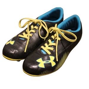 2/$50 🏷 Under Armour Black, Yellow & Blue Cleats Size 2Y